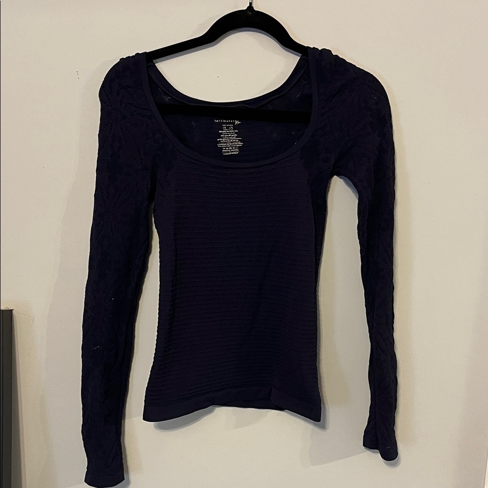 Free People navy Long Sleeve Top
